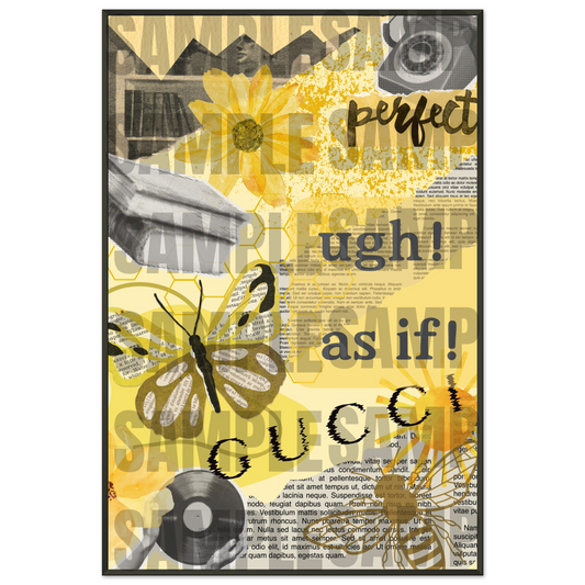 Yellow Collage Poster Framed